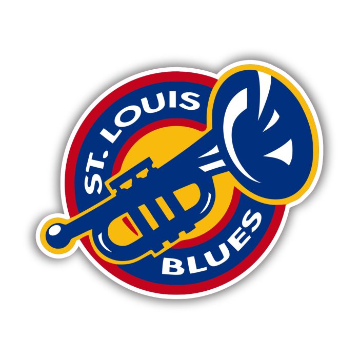 St Louis Blues - Circle With Horn  - Iron On - Custom Size