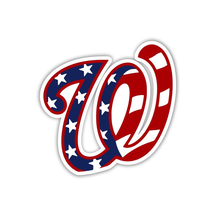 Washington Nationals - American Flag W - Iron On - Custom Size