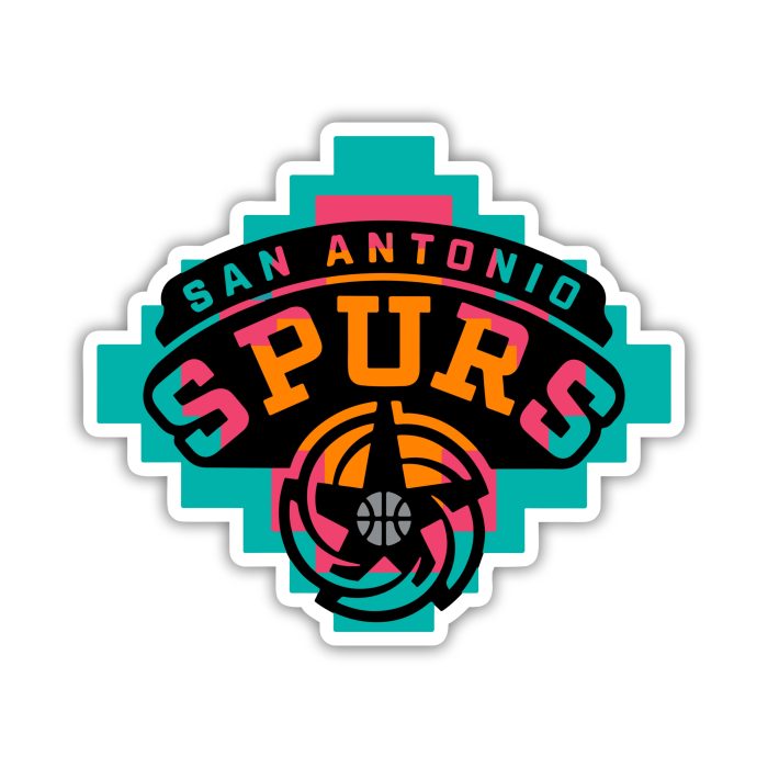 San Antonio Spurs - Name With Blue Background - Iron On - Custom Size