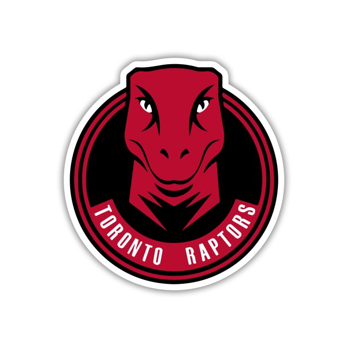 Toronto Raptors - Black Circle With Raptors Head - Temporary Tattoo