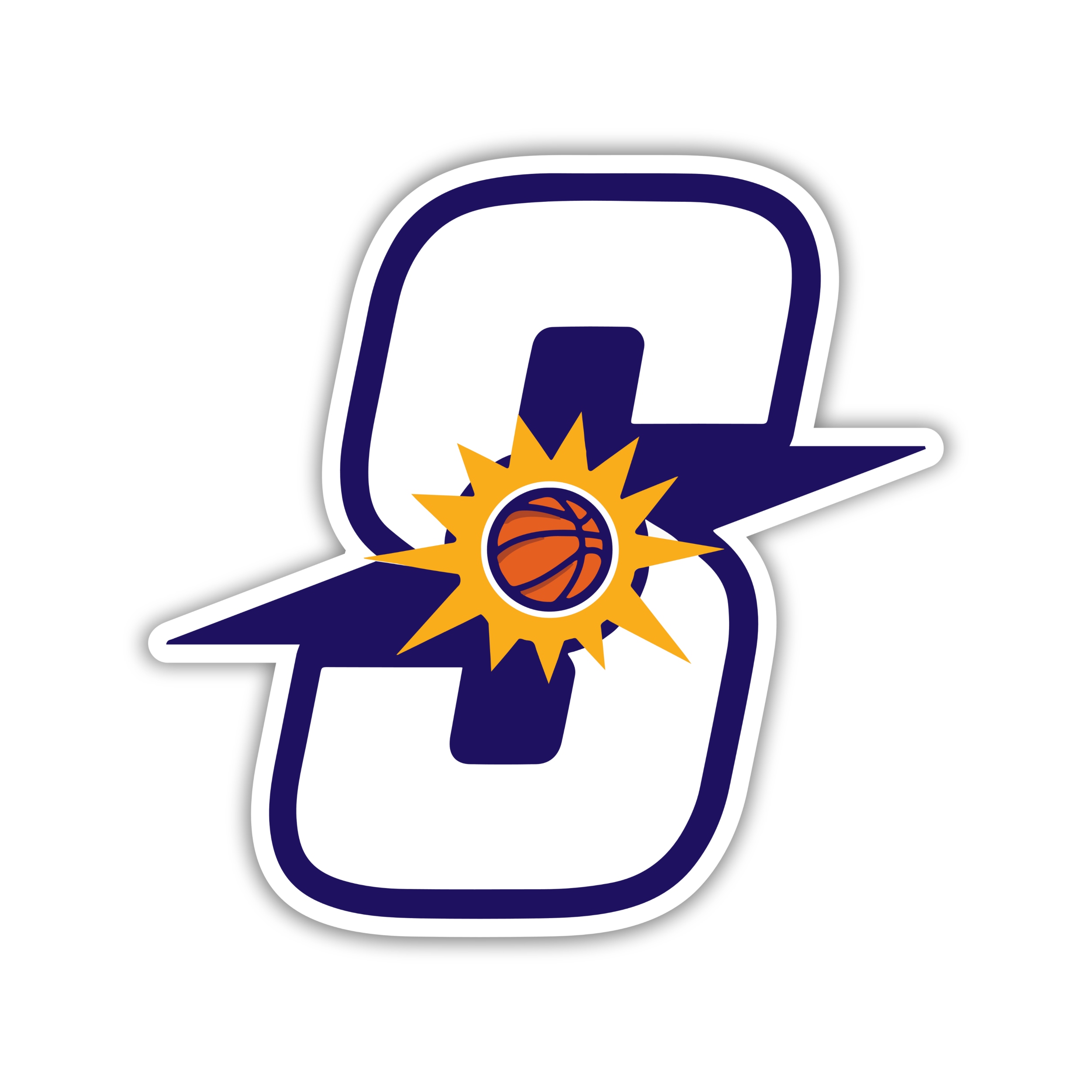 Phoenix Suns - S With Basketball - Iron On - Custom Size