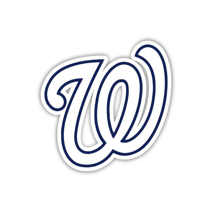 Washington Nationals - White W - Iron On - Custom Size