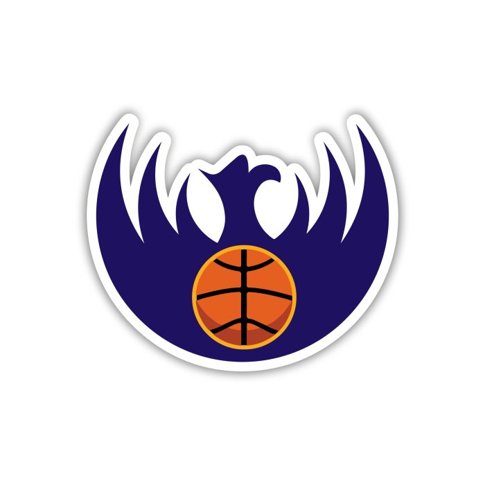 Phoenix Suns - Purple With Orange Basketball - Temporary Tattoo