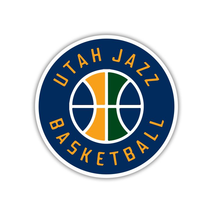 Utah Jazz - Blue Circle With Basketball - Temporary Tattoo