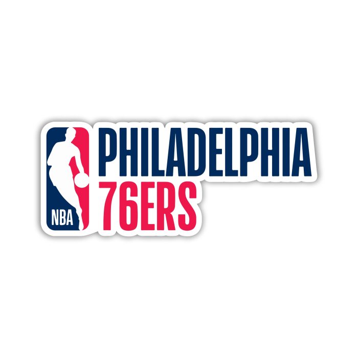 Philadelphia 76ers - NBA Logo With Name - Temporary Tattoo