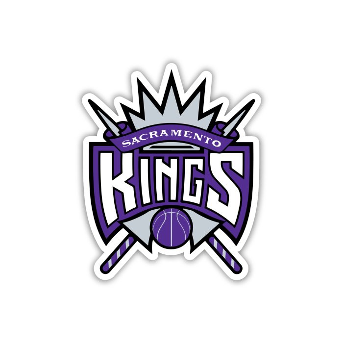 Sacramento Kings - Name With Swords And Basketball - Temporary Tattoo