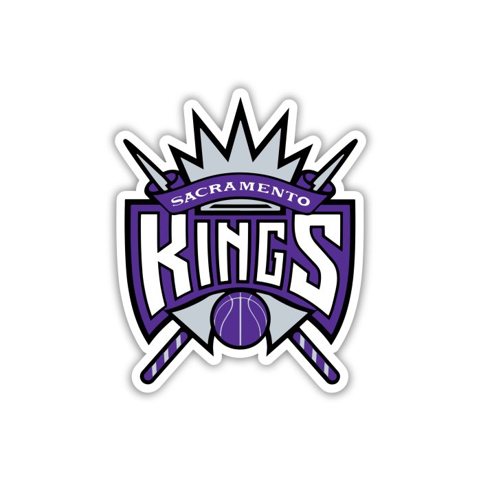 Sacramento Kings - Name With Swords And Basketball - Iron On - Custom Size