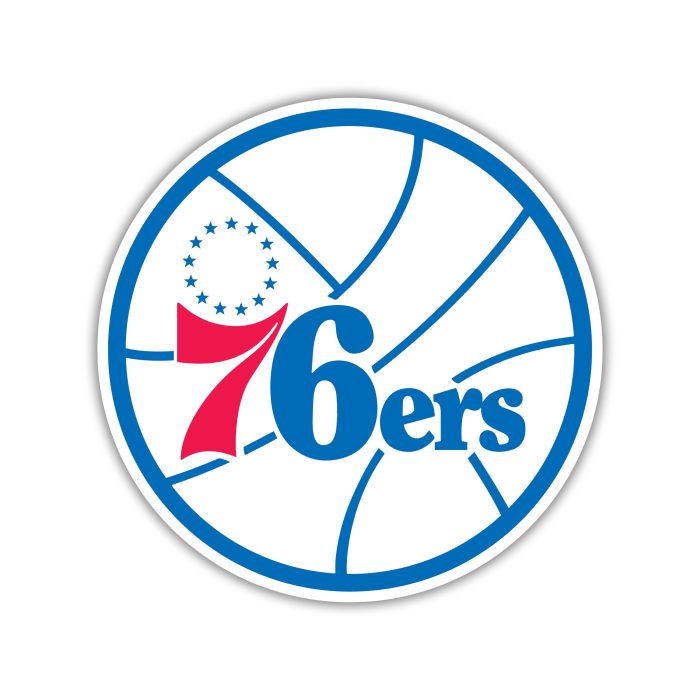 Philadelphia 76ers - White Basketball With 76ers - Iron On - Custom Size