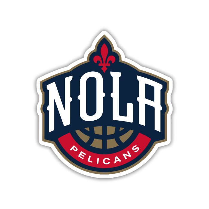 New Orleans Pelicans - NOLA With Basketball And Name Below - Temporary Tattoo