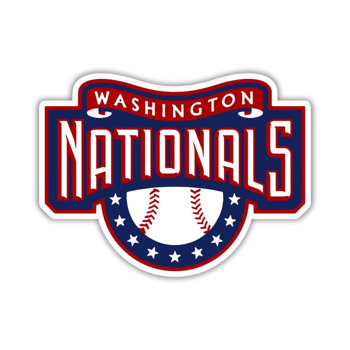 Washington Nationals - Name with Baseball - Iron On - Custom Size