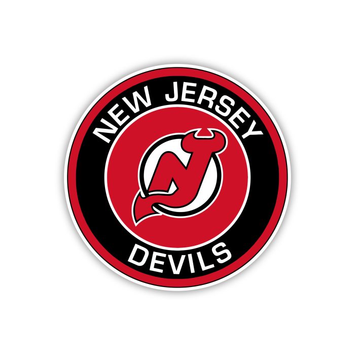 New Jersey Devils - Red And Black Circle - Iron On - Custom Size