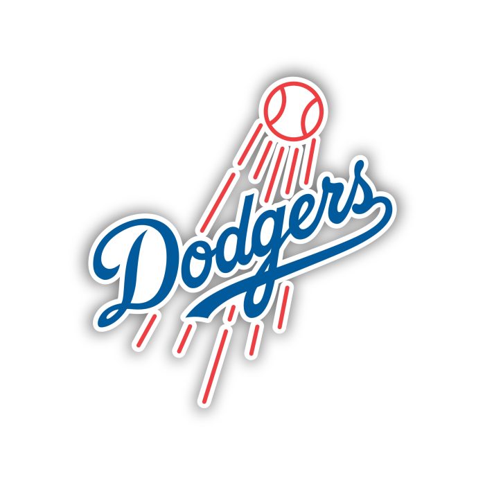 Los Angeles Dodgers - Dodgers With Baseball - Iron On - Custom Size