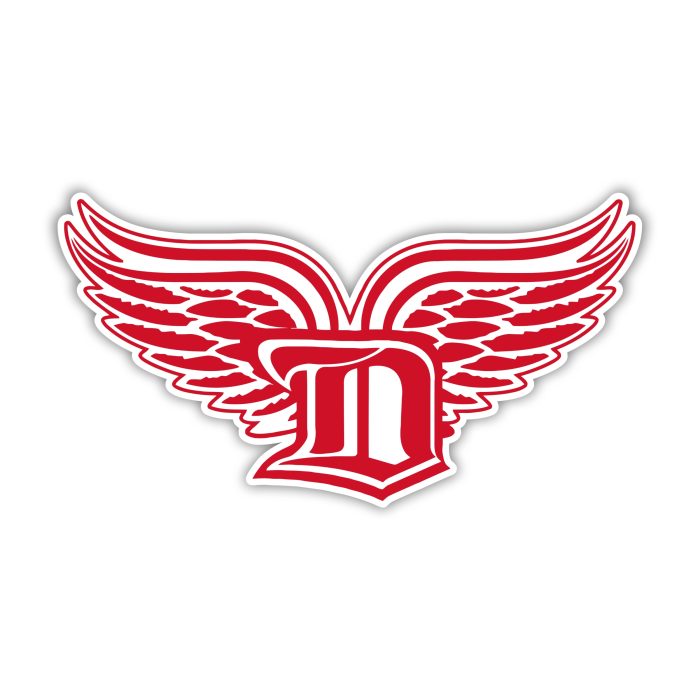 Detroit Red Wings - Wings with D - Iron On - Custom Size