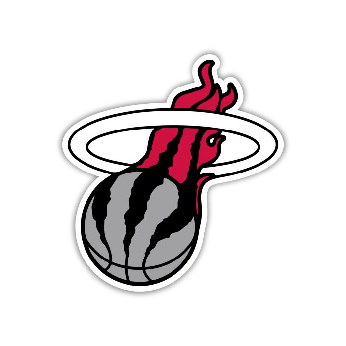 Toronto Raptors - Gray Basketball With Halo - Iron On - Custom Size