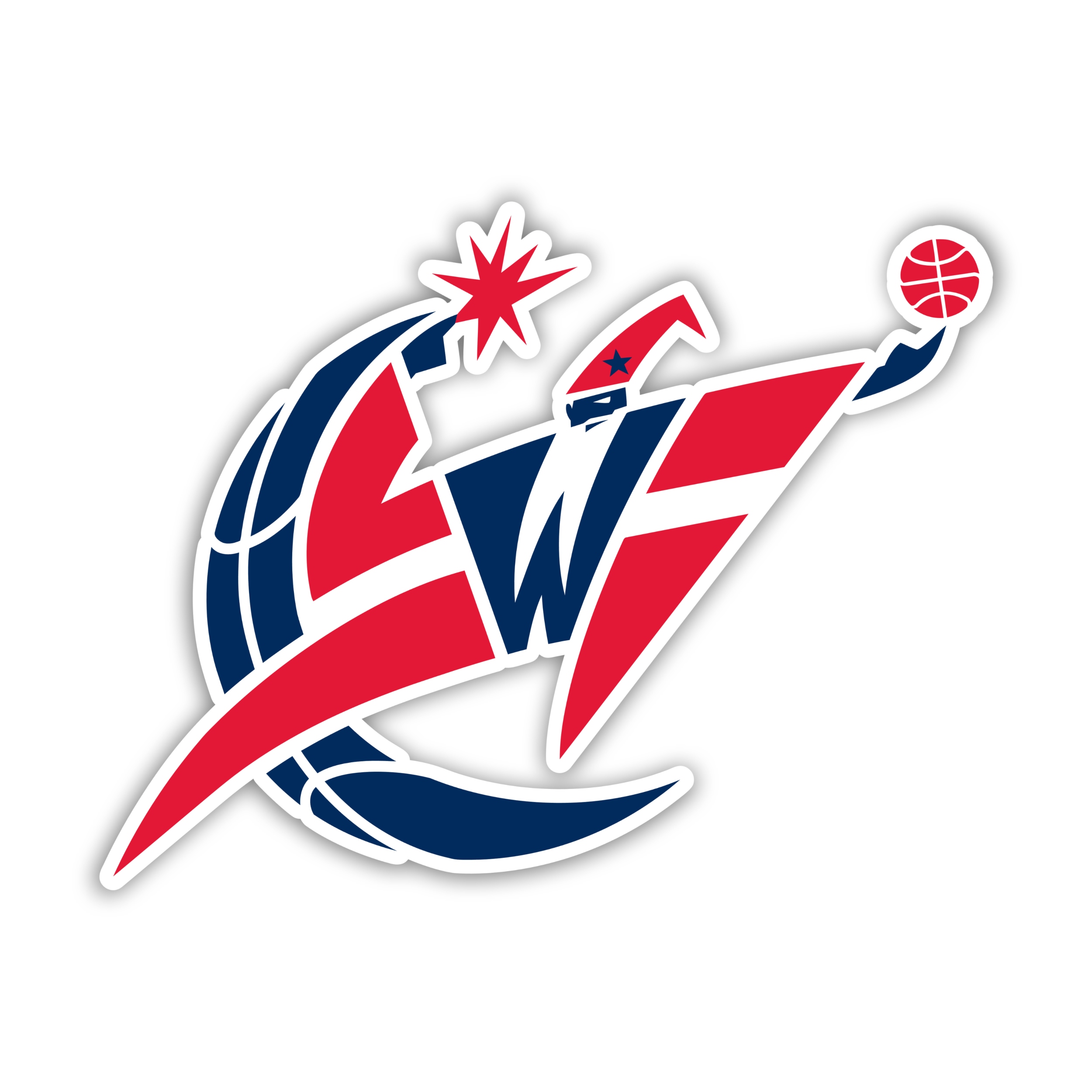 Washington Wizards - Red Wizard With Basketball - Iron On - Custom Size