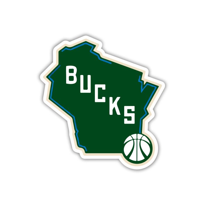 Milwaukee Bucks - State With Basketball - Iron On - Custom Size