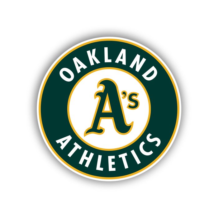 Oakland Athletics - Green Circle with Name - Iron On - Custom Size