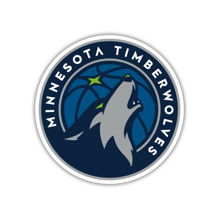 Minnesota Timberwolves - Blue Basketball With Wolf And Name - Temporary Tattoo