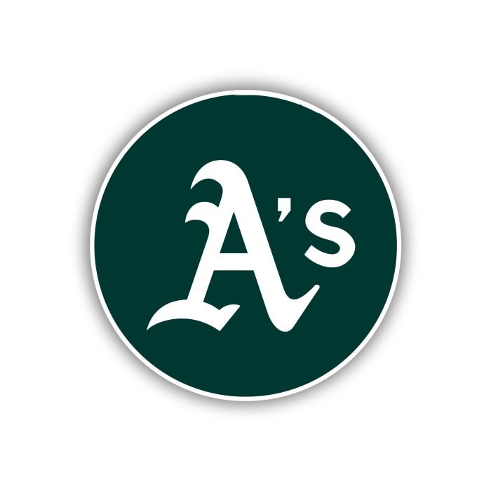 Oakland Athletics - Green Circle with A's - Iron On - Custom Size