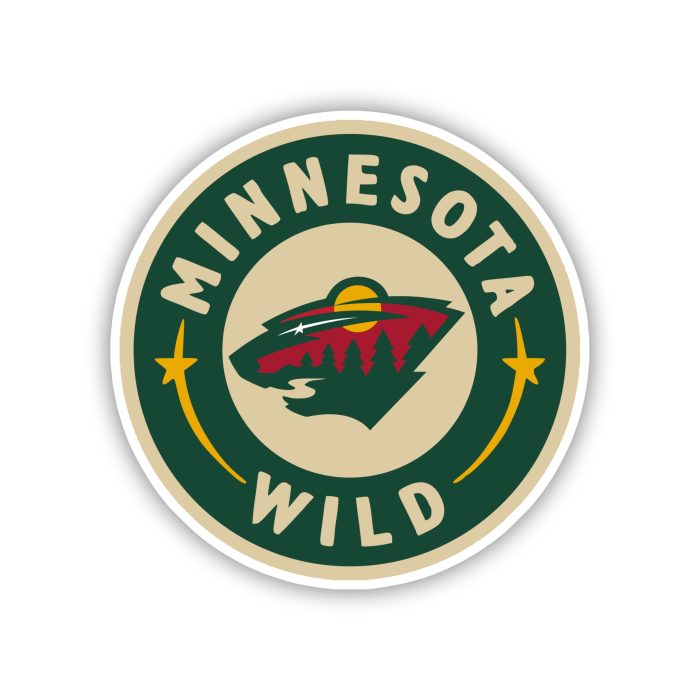 Minnesota Wild - Green Circle With Name - Iron On - Custom Size