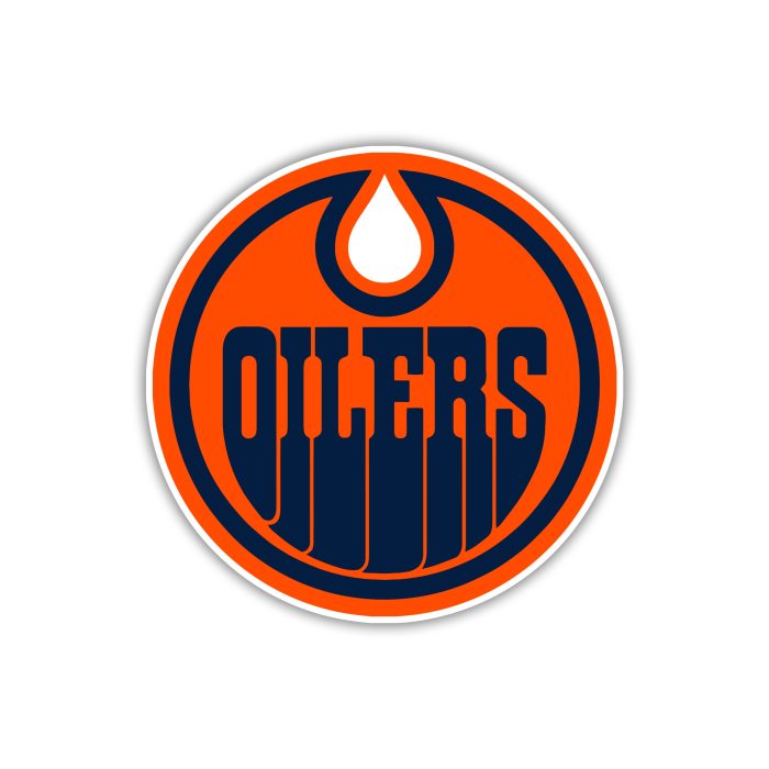 Edmonton Oilers - Orange Circle With Oilers - Iron On - Custom Size