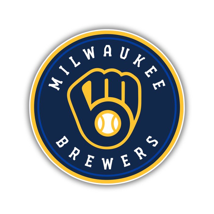 Milwaukee Brewers - Circle with Name and Glove - Iron On - Custom Size