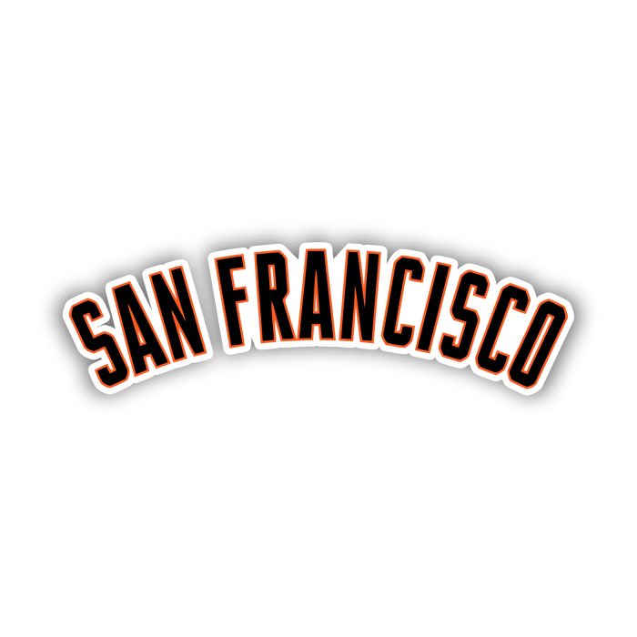 San Francisco Giants - San Francisco Curved - Iron On - Custom Size