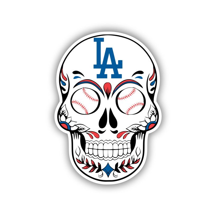 Los Angeles Dodgers - Sugar Skull - Iron On - Custom Size