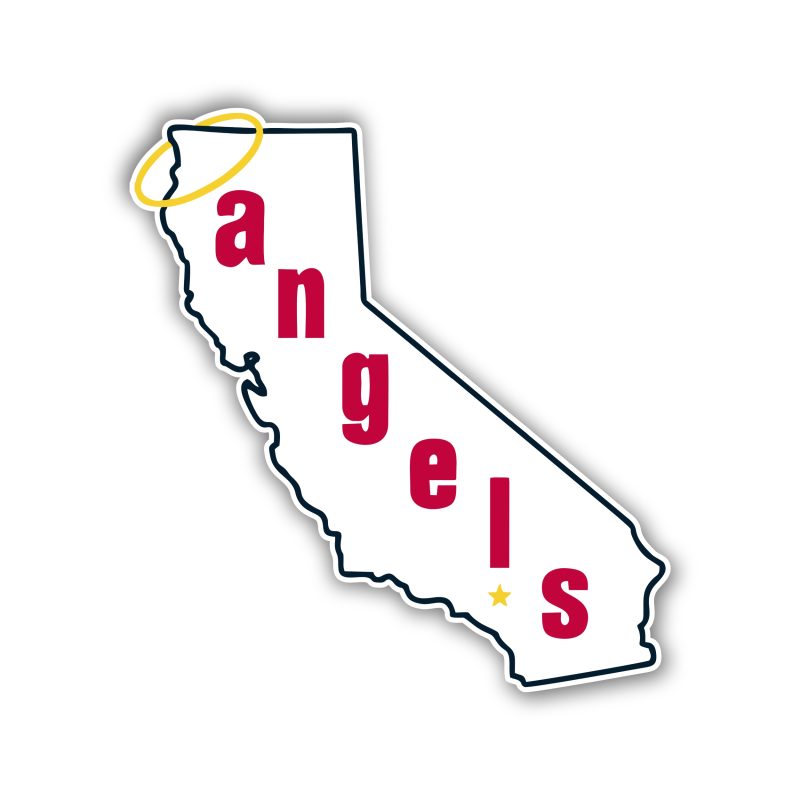 Los Angeles Angels - State With Name - Iron On - Custom Size