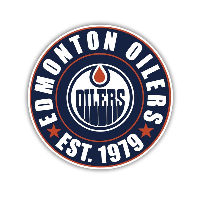 Edmonton Oilers - Circle With Name EST. 1979 - Iron On - Custom Size