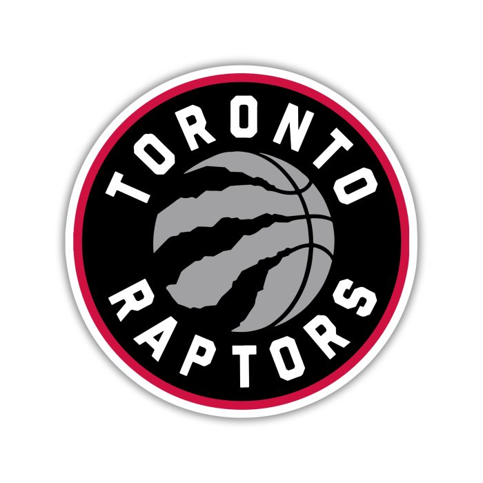 Toronto Raptors - Black Circle With Basketball - Iron On - Custom Size