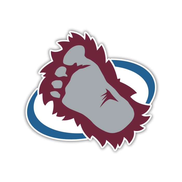 Colorado Avalanche - Foot - Iron On - Custom Size