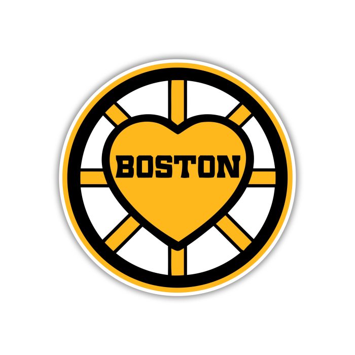 Boston Bruins - Circle With Heart - Iron On - Custom Size