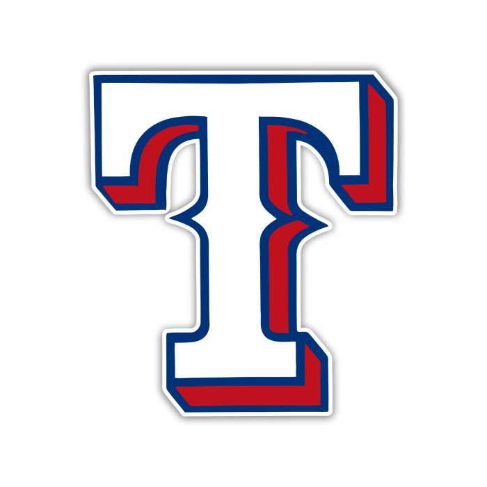 Texas Rangers - White T - Iron On - Custom Size