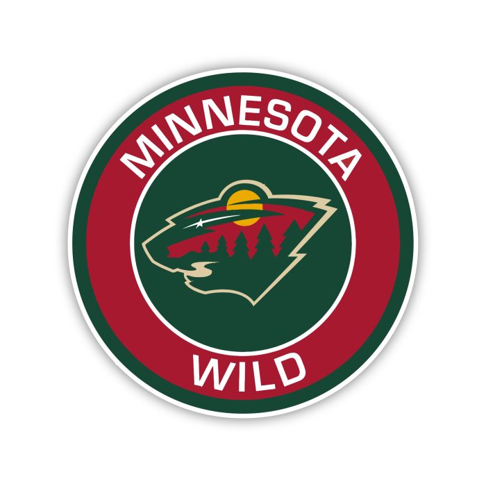 Minnesota Wild - Red Circle With Name - Iron On - Custom Size