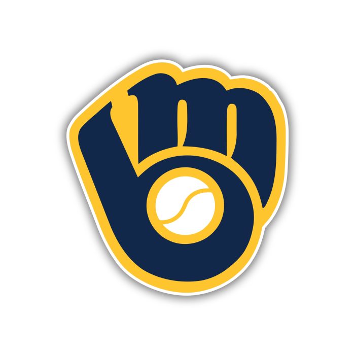 Milwaukee Brewers - Dark Blue Glove - Iron On - Custom Size