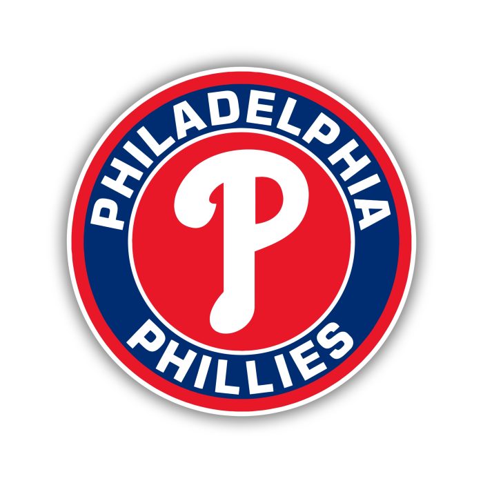 Philadelphia Phillies - Red and Blue Circle with Name - Iron On - Custom Size