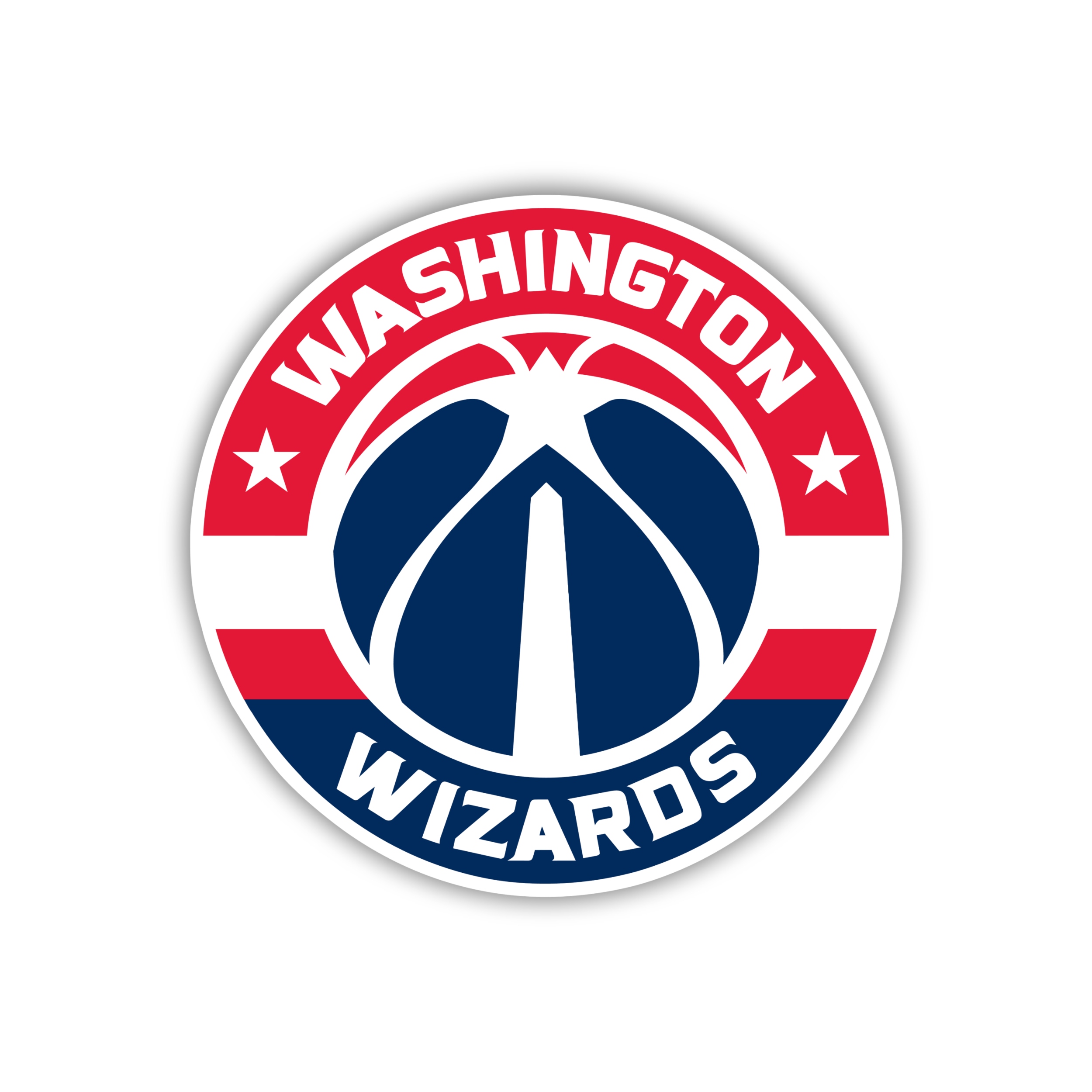 Washington Wizards - Blue And Red Circle with Basketball - Temporary Tattoo