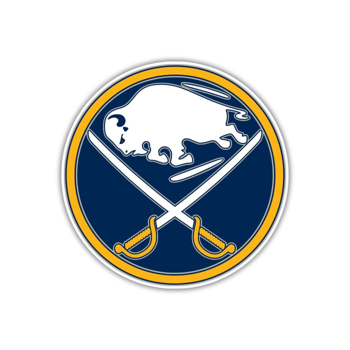 Buffalo Sabres -  Dark Blue Circle Logo - Iron On - Custom Size