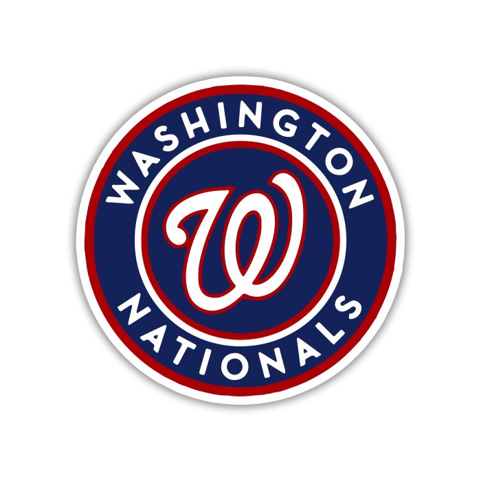 Washington Nationals - Blue Circle with Name - Iron On - Custom Size