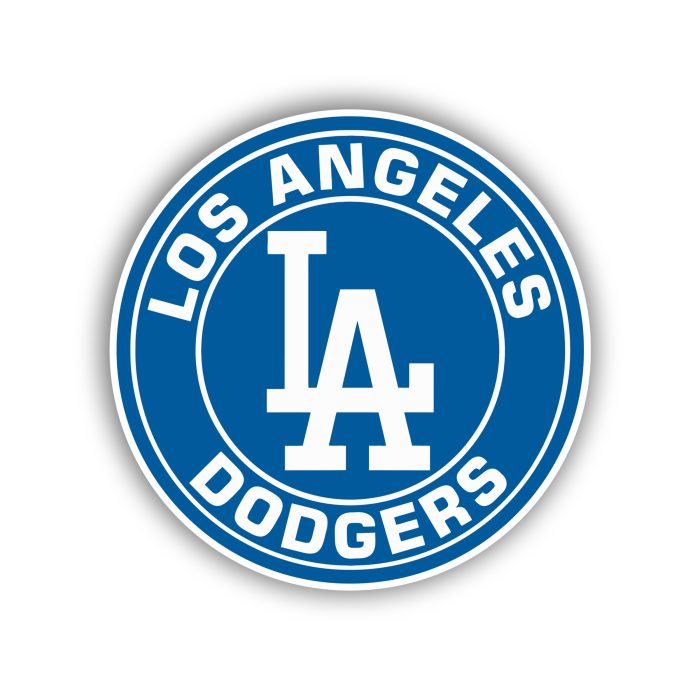 Los Angeles Dodgers - Blue Circle With LA  - Iron On - Custom Size