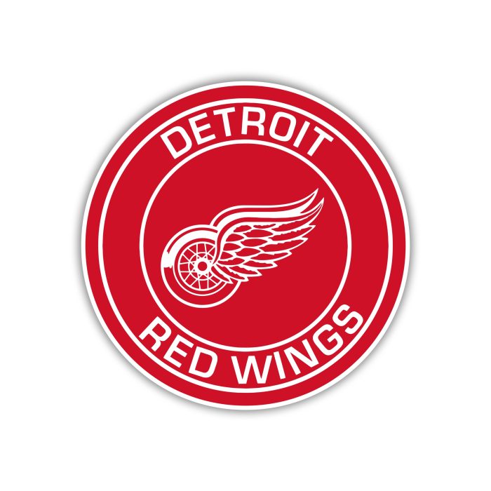 Detroit Red Wings - Circle Logo with Name - Iron On - Custom Size