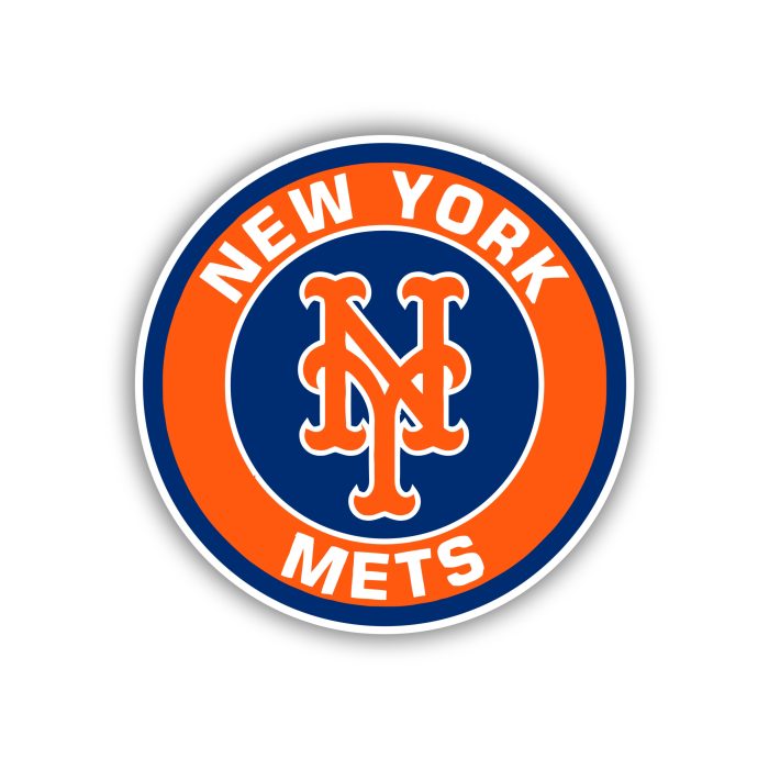 New York Mets - Orange Circle with NY - Iron On - Custom Size