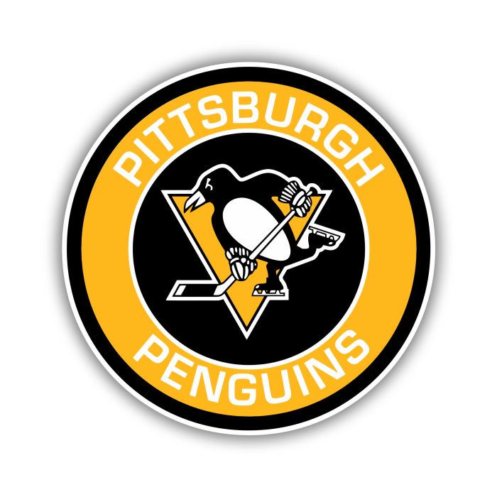 Pittsburgh Penguins - Black And Yellow Circle With Name  - Iron On - Custom Size