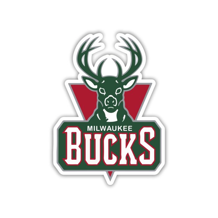 Milwaukee Bucks - Deer With Red Triangle And Name - Iron On - Custom Size