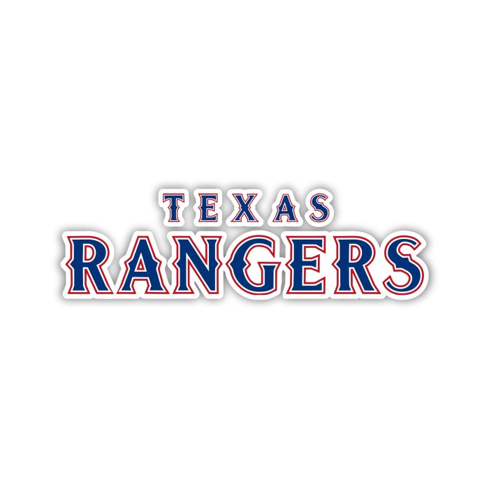 Texas Rangers - Outlined Name - Iron On - Custom Size