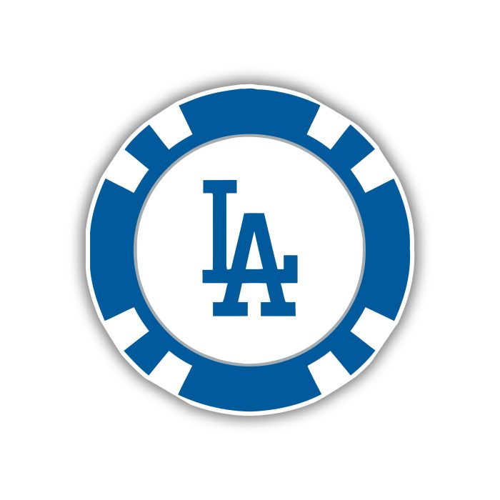 Los Angeles Dodgers - Poker Chip - Iron On - Custom Size