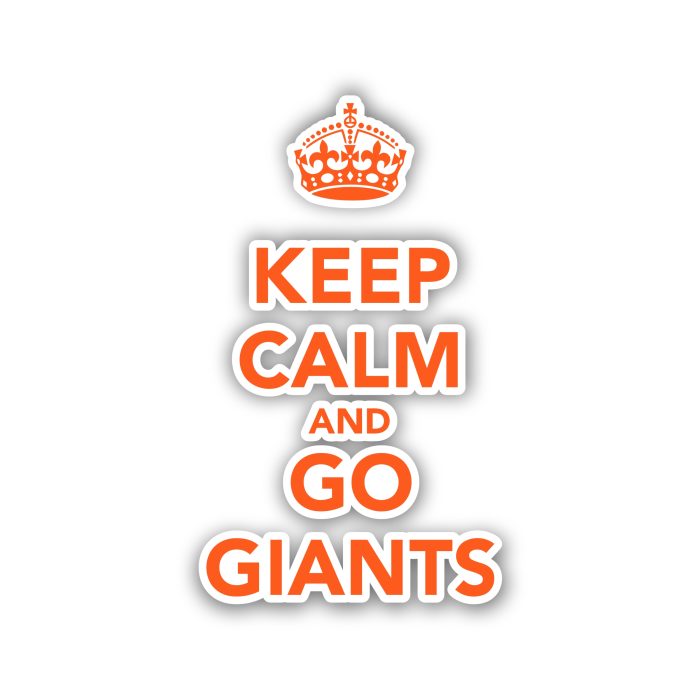 San Francisco Giants - Keep Calm and Go Giants - Iron On - Custom Size