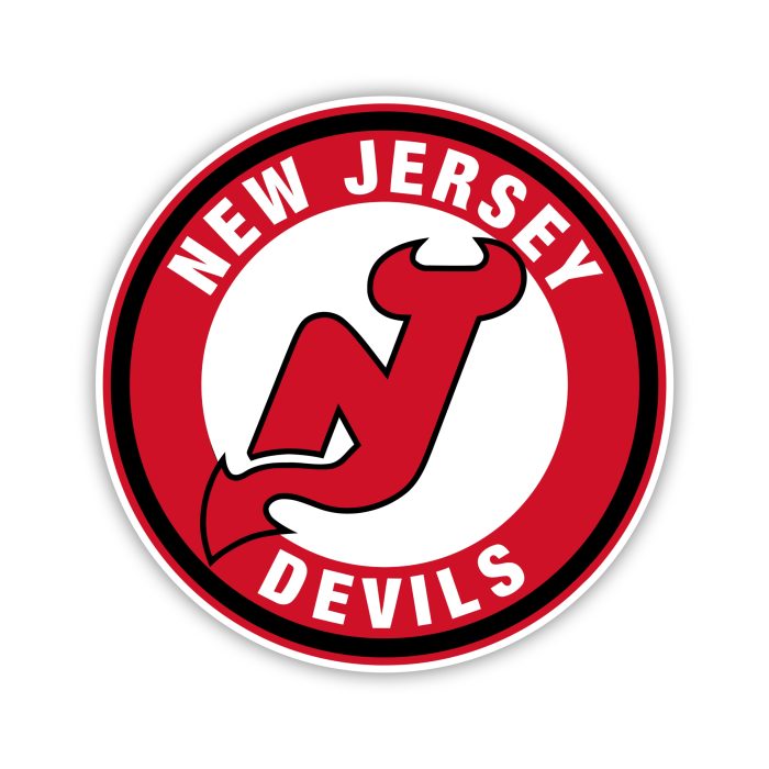 New Jersey Devils - Red And White Circle - Iron On - Custom Size