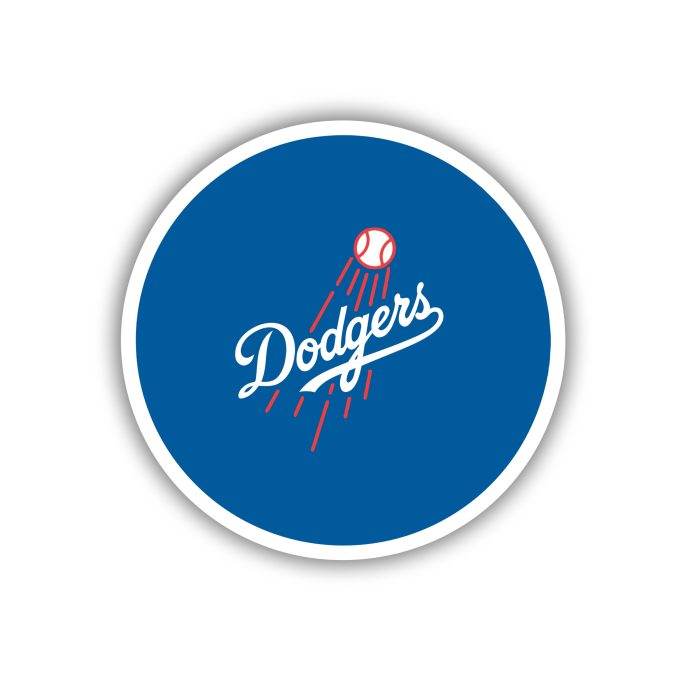 Los Angeles Dodgers - Circle With Dodgers - Iron On - Custom Size